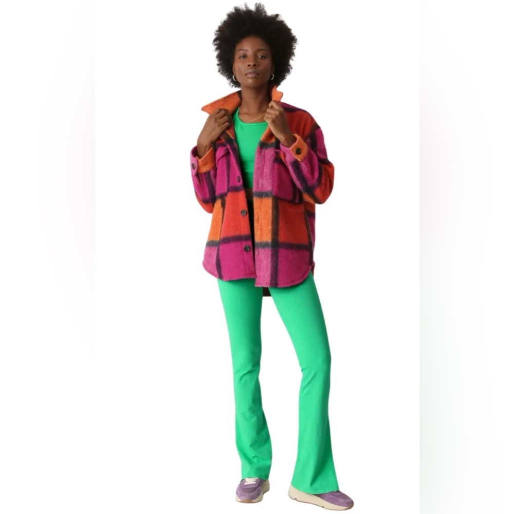 Electric & Rose Scout Jacket in Plaid Magenta/Orange/Smoke Sz Small - Picture 5 of 6